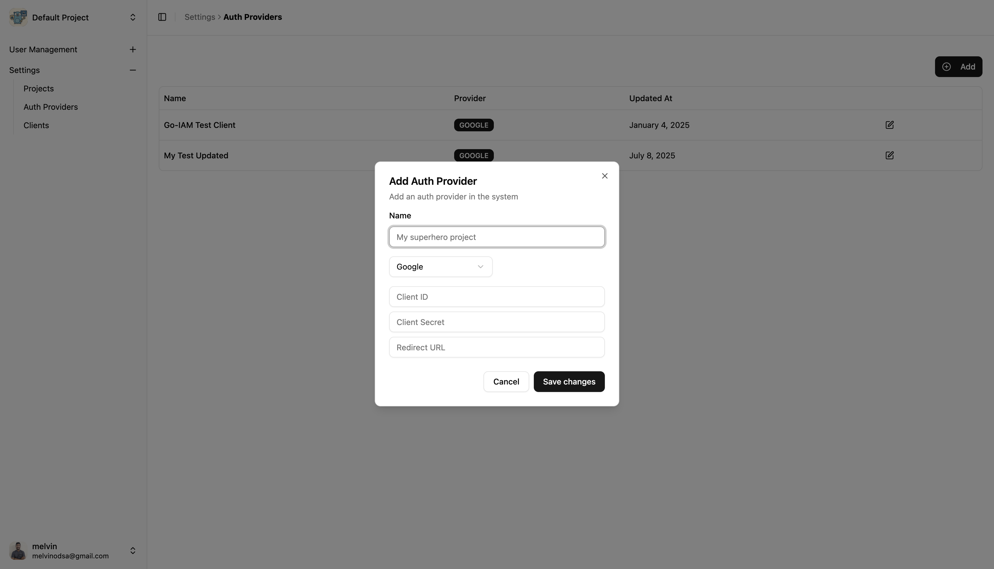 Create Auth Provider Widget