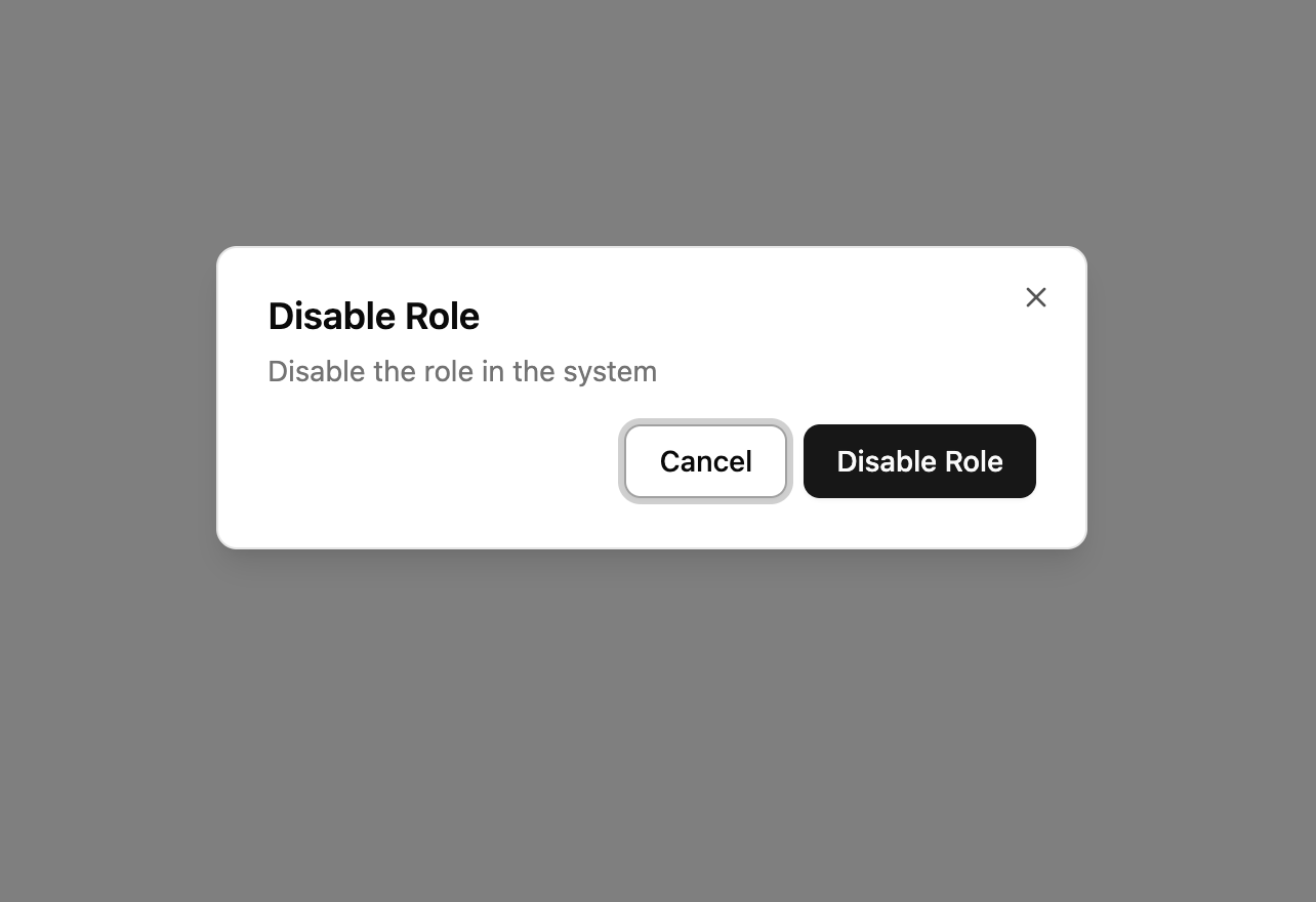 Disable Role Confirmation Widget