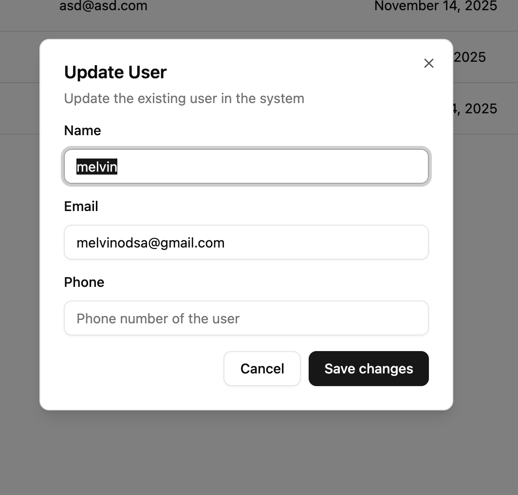 Update User Widget