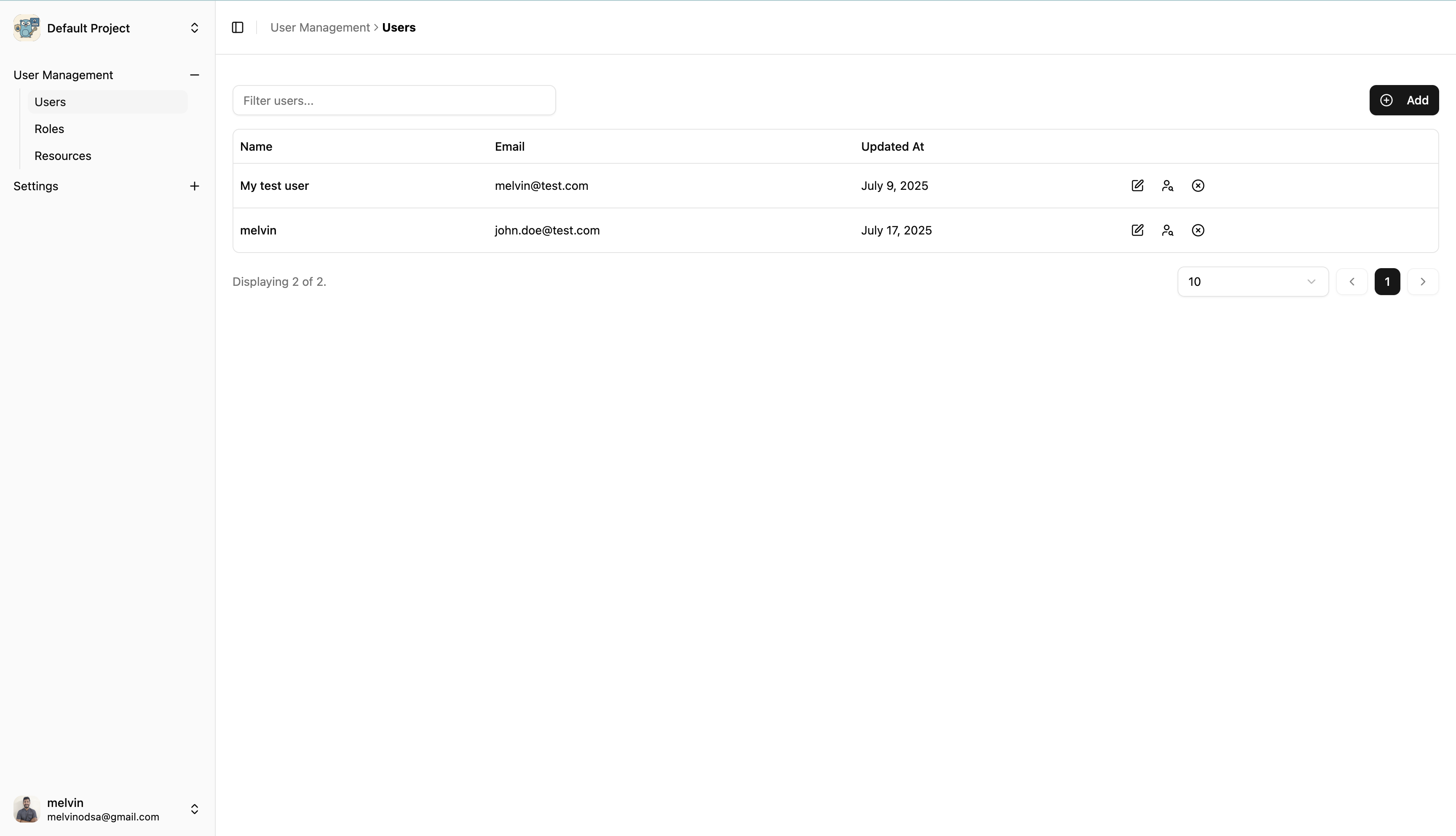 Go IAM Admin UI - Users Management